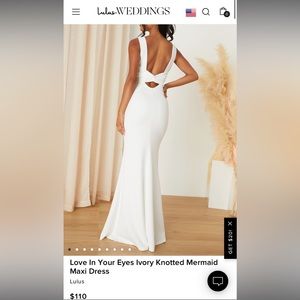 Lulu’s Love in Your Eyes Ivory Knotted Mermaid Wedding Dress